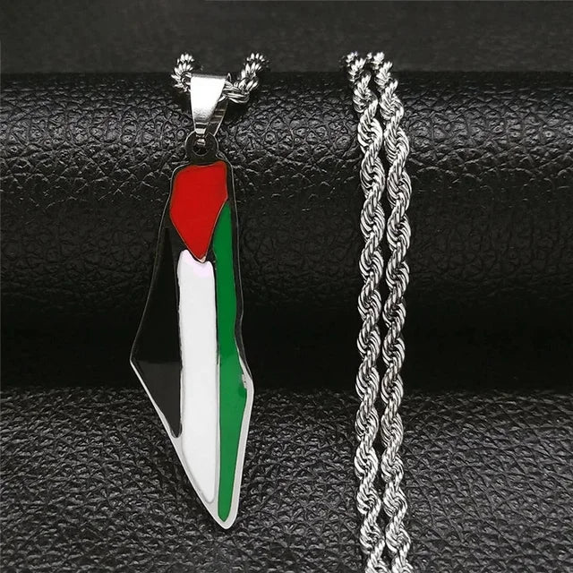 Palestine Stainless Steel Pendant Chain Necklace