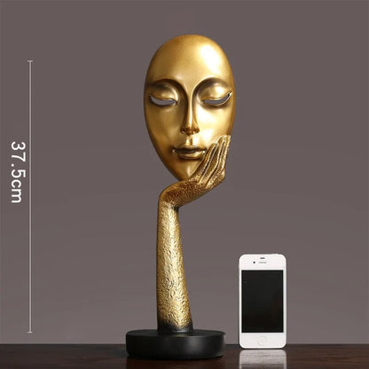 3D Face Mask Abstract Sculpture Decorative Art