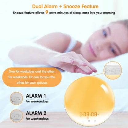 1pc Sunrise Alarm Clock for Kids with Dual Alarms