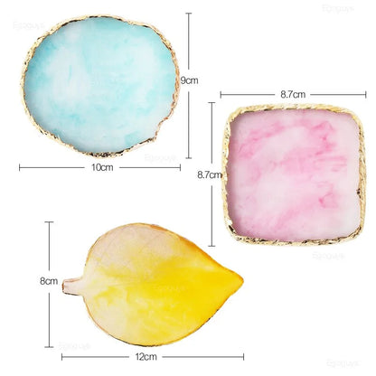 Round Resin Agate Stone Nail Color Palette Gel Polish