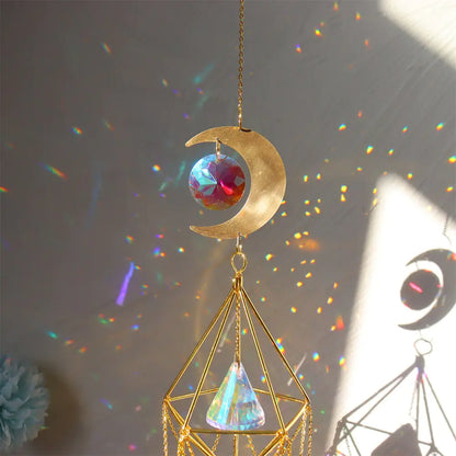 Crystal Wind Chime Hexagon Diamond Prism