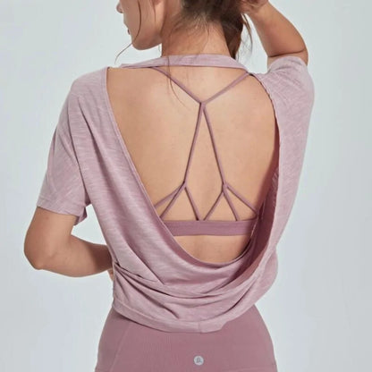 Wmuncc Open Back Sports Blouse: Breathable Gym and Yoga Tank