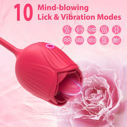 Rose Vibrator Female Oral Tongue Licking Clitoris