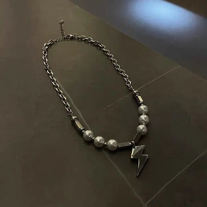 Stainless Steel Chain Pearl Necklace