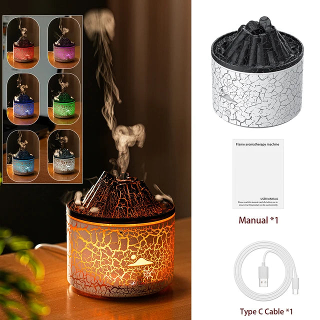 Volcano Fire Flame Air Humidifier Aroma Diffuser Essential Oil