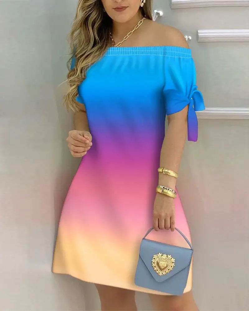 Women Off Shoulder Summer Mini Dress