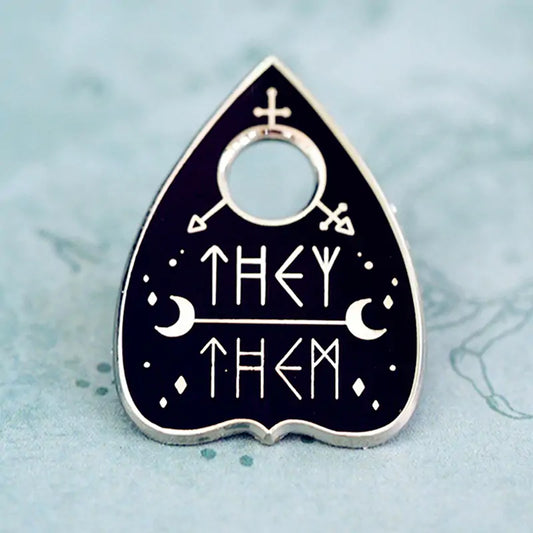 Ouija Enamel Brooch Pin