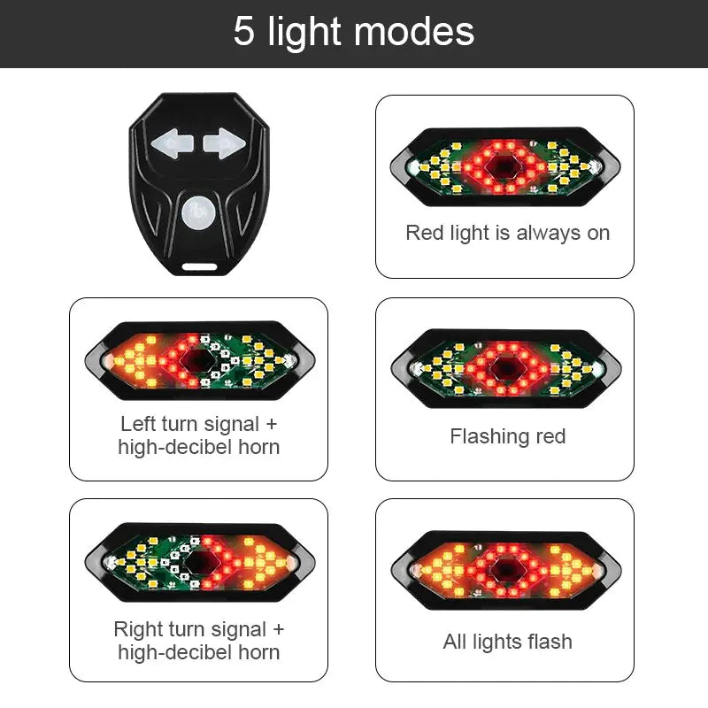 Bike Turn Signals  Rear Light with Horn