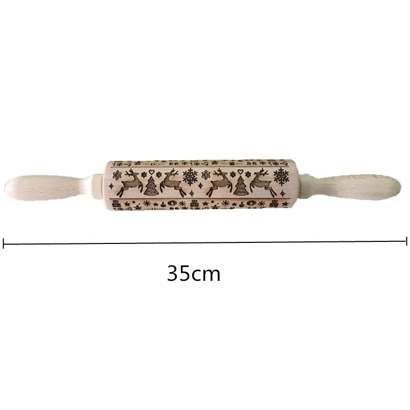 Wooden Embossing Rolling Pin