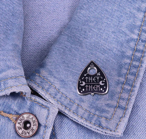 Ouija Enamel Brooch Pin