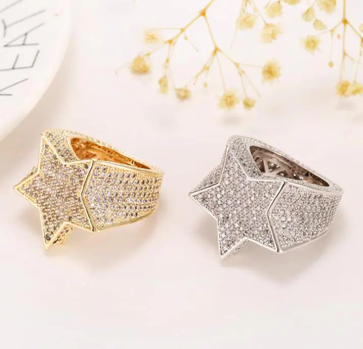 Men's Hip Hop Star Pentagram Ring