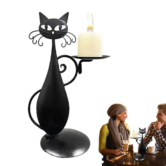 Black Cat Candle Holder