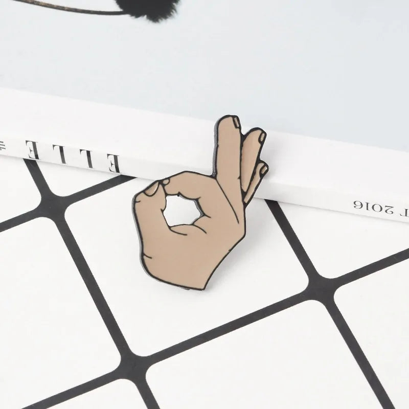 OK ! Hand Finger Sign Enamel Pin