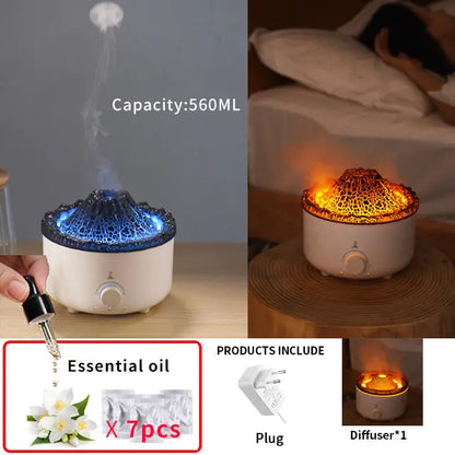 Diffuser Humidifier with Smoke Ring Night Lamp