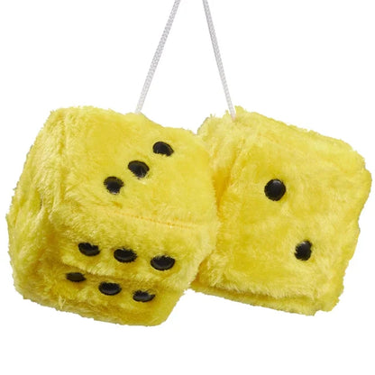 Fuzzy Plush Dice with Dots Retro Square Plush