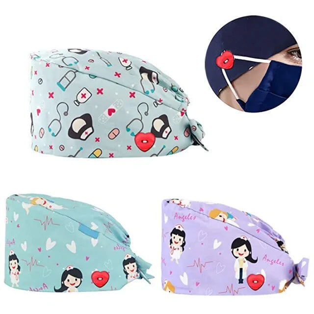 Cartoon Printed Nurse Hat