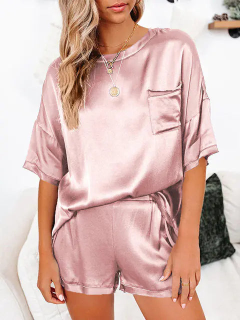 Summer Satin Pajamas Set Women