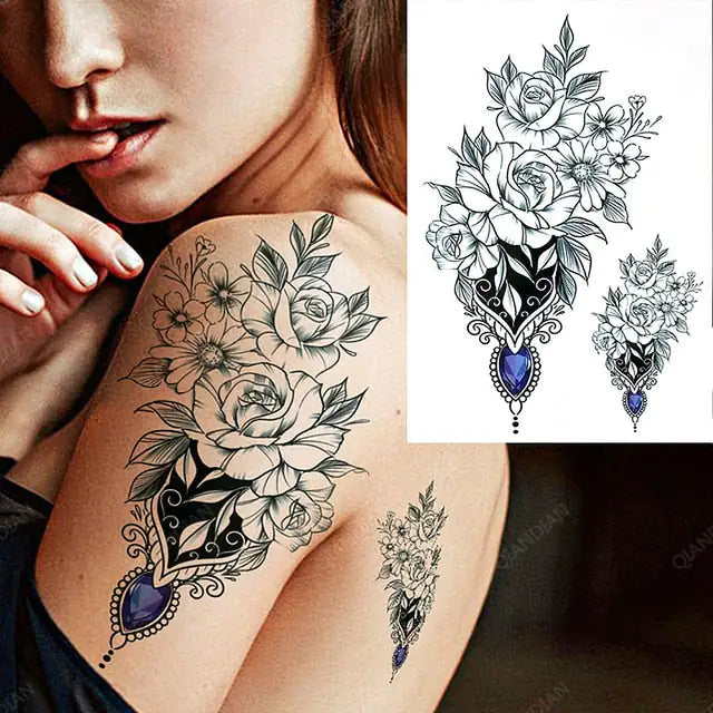 Old School Flowers Tattoos for Women