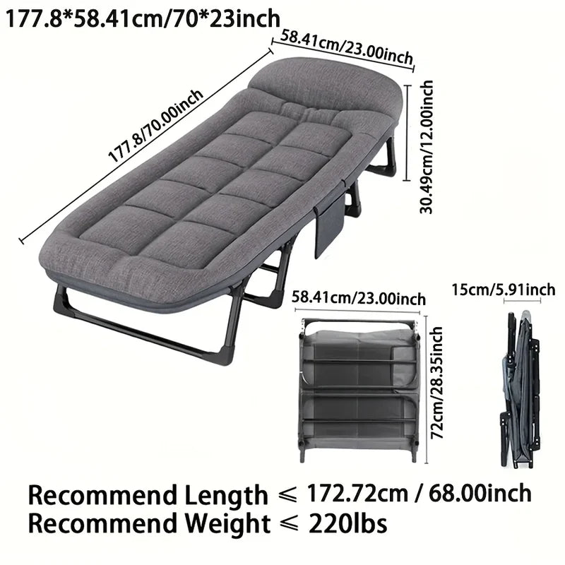 Heavy-Duty Folding Bed with Mattress