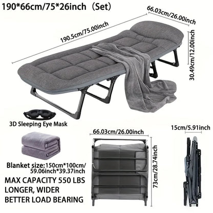 Heavy-Duty Folding Bed with Mattress