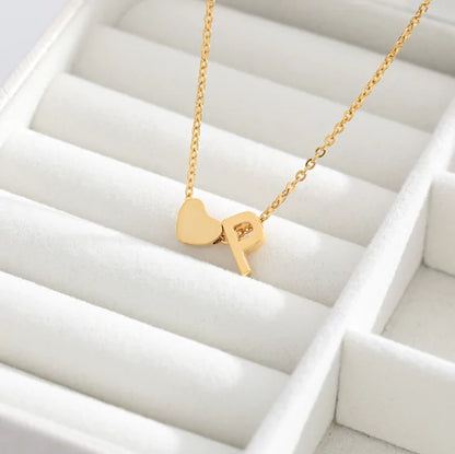 Letter Heart Initial Necklaces