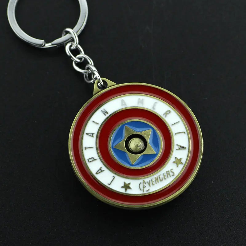 Marvel Hero Captain America Shield Keychain Car Key Holder