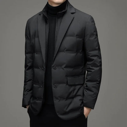 Men's Winter Fake Two-piece Warm Blazer