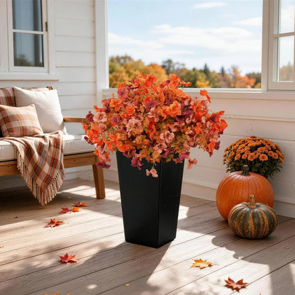 2-Pack 24" Faux Orange Daisy Flowers in Black Planters