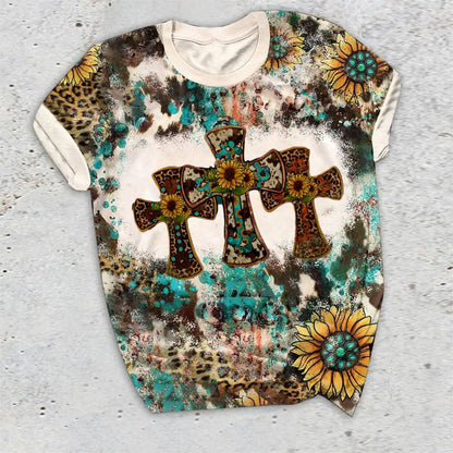 Western Style Leopard Skull T-Shirts