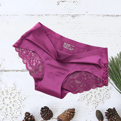 Sexy Ice Silk Women's Lace Thong Panties