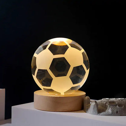 3D Laser Engraved Solar System Ball with LED Light Base