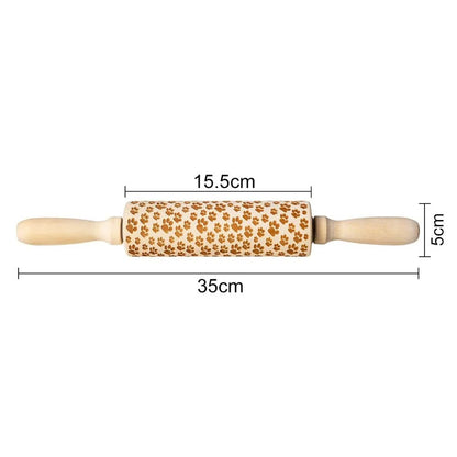 Wooden Embossing Rolling Pin