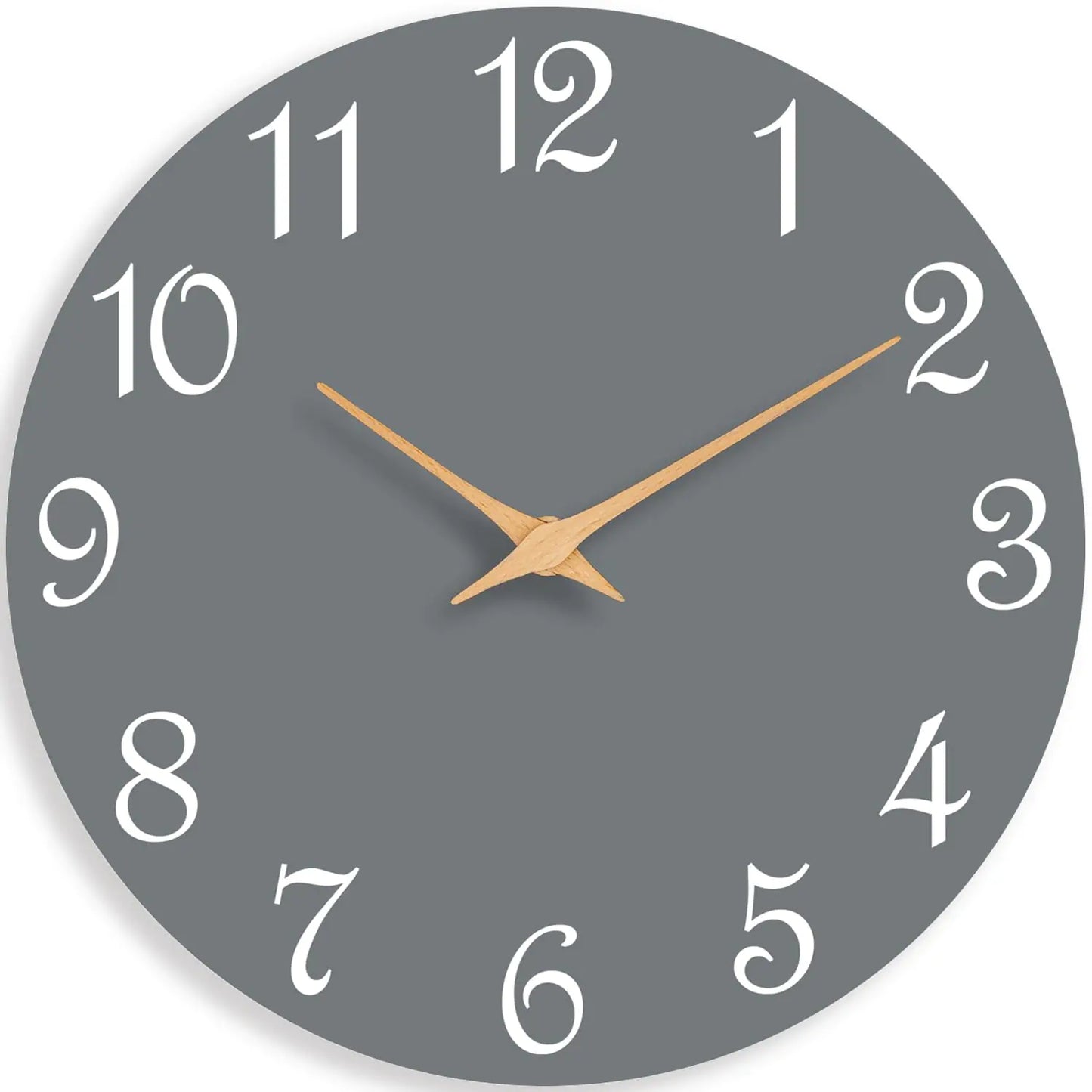 Roymnie Wall Clock 8 Inch Modern Wall Clocks Battery Operated Small Silent Non Ticking Clock Decorative for Kitchen Bathroom Bedroom Desk Bookshelf (Gray)