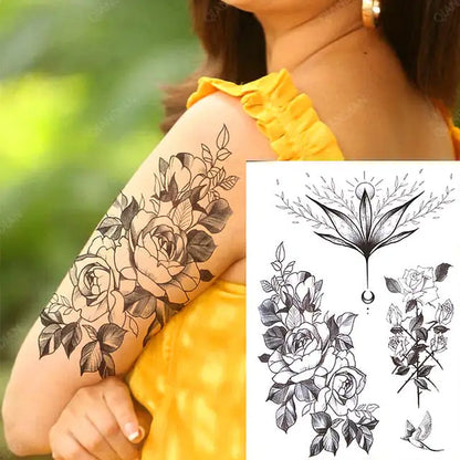 Old School Flowers Tattoos for Women