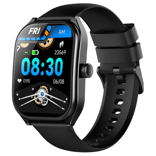 Curve Smart Watch for Men Women Answer Make Calls 2.01" Fitness Tracker with 100 Sport Modes Step Counter Heart Rate Sleep Tracker Accurate IP68 Waterproof Fitness Watch for Android iOS Black