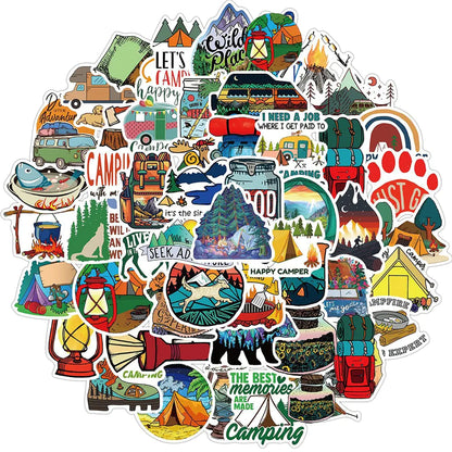 Cartoon Camping Graffiti Sticker