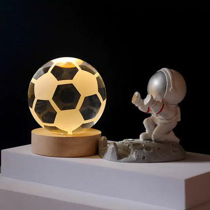 3D Laser Engraved Solar System Ball with LED Light Base