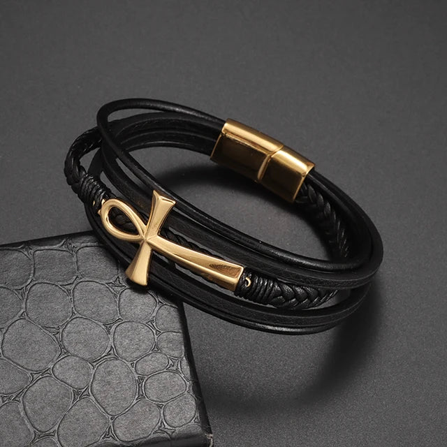 Classic Hand Woven Multi-Layered Leather Bracelet