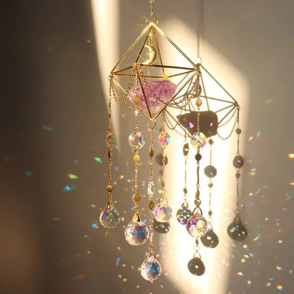 Crystal Wind Chime Hexagon Diamond Prism