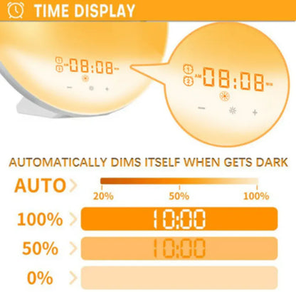 1pc Sunrise Alarm Clock for Kids with Dual Alarms
