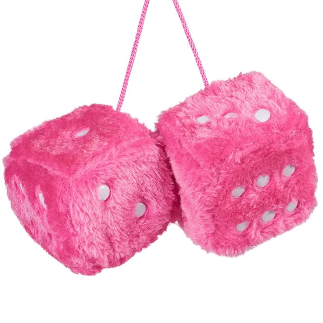 Fuzzy Plush Dice with Dots Retro Square Plush