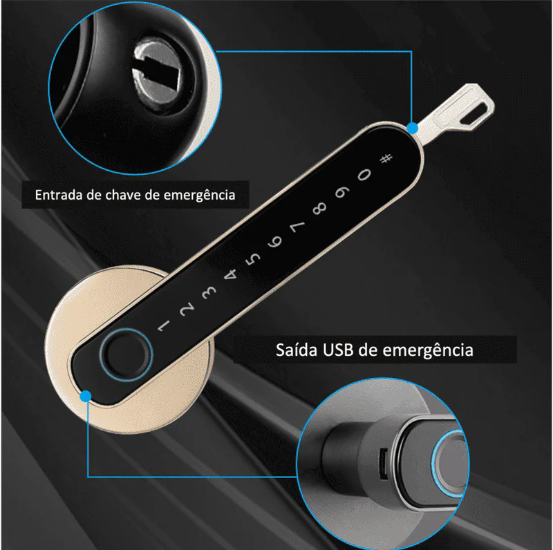 Black Pass - Digital Lock w/ App, Fingerprint and Numeric Password