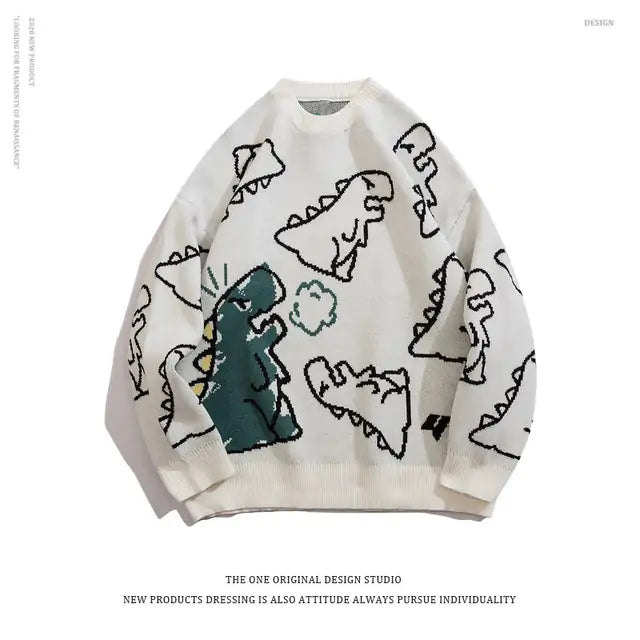 O-Neck Dinosaur Sweater