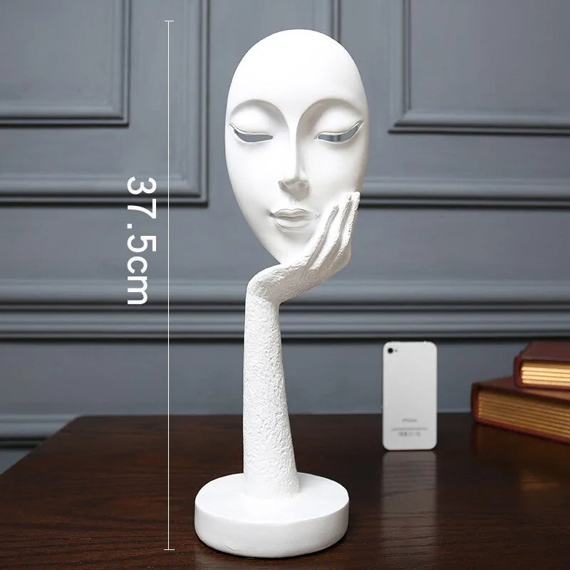 3D Face Mask Abstract Sculpture Decorative Art