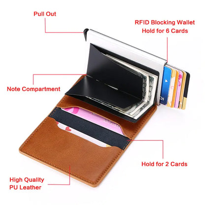 Men Smart Wallet Rfid Safe Anti-theft Holder Women Small Purse