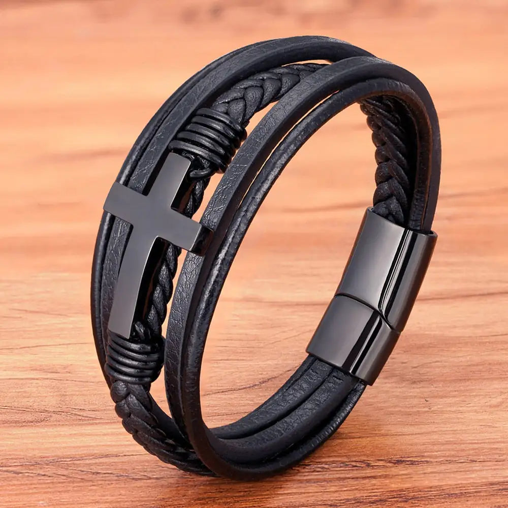 Men's Crucifix Magnetic Bracelets