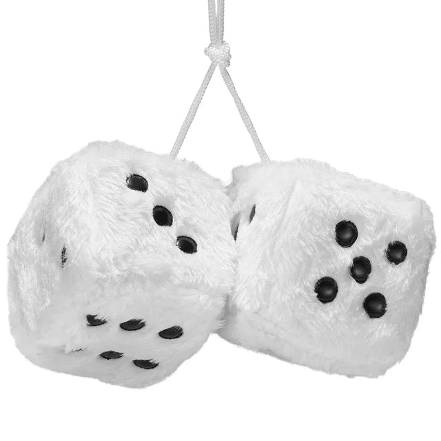 Fuzzy Plush Dice with Dots Retro Square Plush