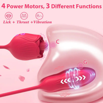 Rose Vibrator Female Oral Tongue Licking Clitoris