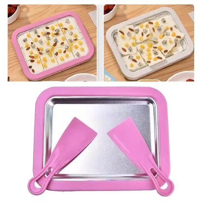 Ice Cream Roller Plate with 2 Spatulas