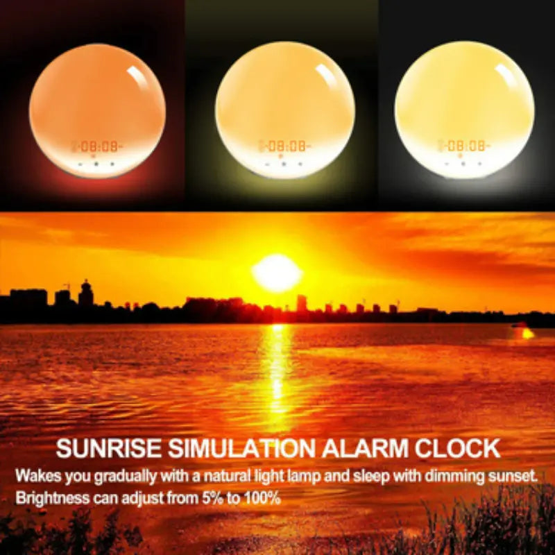 1pc Sunrise Alarm Clock for Kids with Dual Alarms